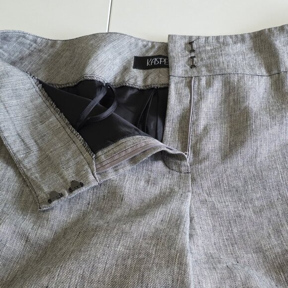 Kasper Dress Pants Womens 18 Heathered Gray Linen Blend Lined Slacks Career VTG - Picture 12 of 16